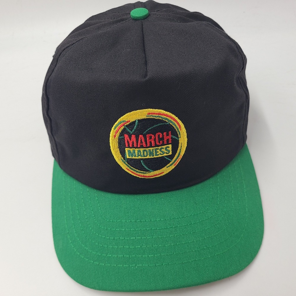 Vintage March Madness Hat Snapback Black Green NCAA Mountain Dew Doritos USA Men